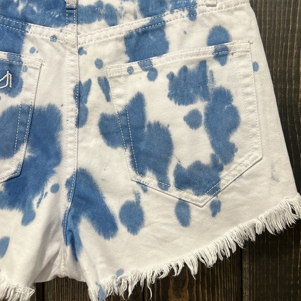 Show Me Your Mumu High‎ Rise Tie Dye Denim Cutoff Shorts Size 25 - Picture 7 of 10